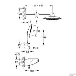 Grohe Rainshower Systeem SmartControl 360 MONO Inbouw Comfortset (Moon White) -Hansgrohe Badkamerinterieur Winkel rainshower smartcontrol mono comfortset wit 26446ls0 tech