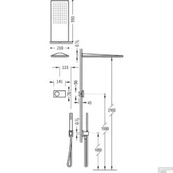 Regendoucheset Elektronisch Tres Slim Exclusive Inbouw Thermostatisch Mat Zwart -Hansgrohe Badkamerinterieur Winkel regendoucheset elektronisch tres slim exclusive inbouw thermostatisch mat zwart tech
