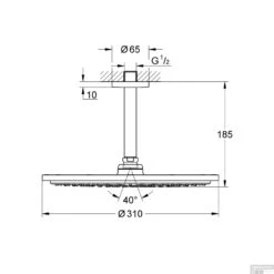 Regendoucheset Grohe Rainshower Cosmopolitan Metal 31 Cm Met Plafondarm Supersteel -Hansgrohe Badkamerinterieur Winkel regendoucheset grohe rainshower cosmopolitan metal 31 cm met plafondarm supersteel tech