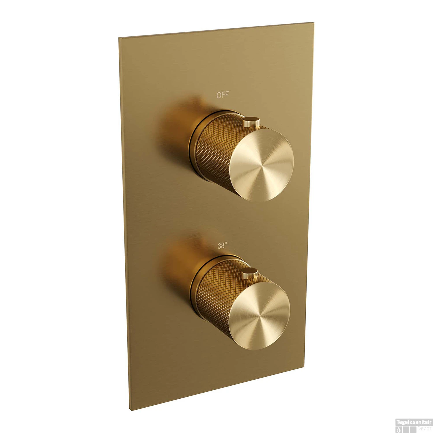 Regendoucheset Inbouw Brauer Gold Carving Thermostatisch 30cm Met 3-Weg Omstelling, Gebogen Wandarm, Glijstang En Staaf Handdouche Geborsteld Goud - Afbeelding 5