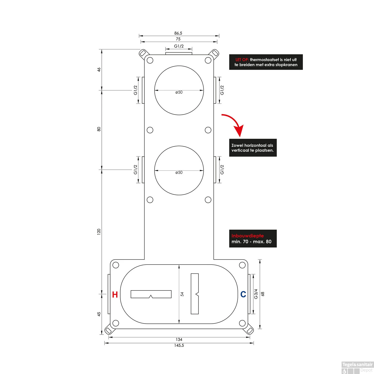 Regendoucheset Inbouw Brauer Gunmetal Edition Thermostatisch 20cm Met Gebogen Wandarm En Handdouche Staaf Losse Stopkranen Geborsteld Gunmetal - Afbeelding 12