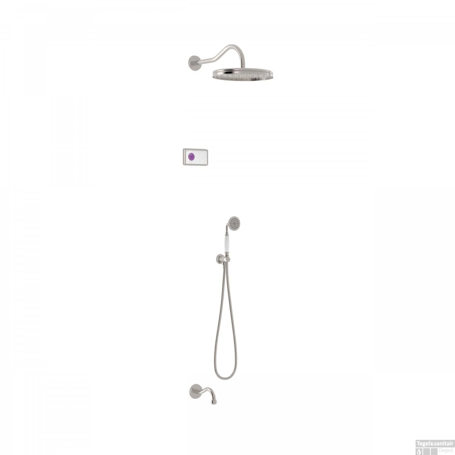 Regendoucheset Tres Clasic Inbouw Elektronische Thermostaat Incl. Handddouche 3-weg RVS