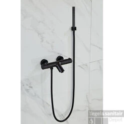 Opbouw Badkraan Boss & Wessing Nero Met Handdoucheset Mat Zwart -Hansgrohe Badkamerinterieur Winkel saniclear nero mat zwarte badkraan thermostatisch met handdouche set sk6703 2 1