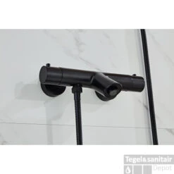 Opbouw Badkraan Boss & Wessing Nero Met Handdoucheset Mat Zwart -Hansgrohe Badkamerinterieur Winkel saniclear nero mat zwarte badkraan thermostatisch met handdouche set sk6703 5 1