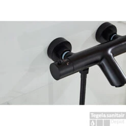 Opbouw Badkraan Boss & Wessing Nero Met Handdoucheset Mat Zwart -Hansgrohe Badkamerinterieur Winkel saniclear nero mat zwarte badkraan thermostatisch met handdouche set sk6703 6 1