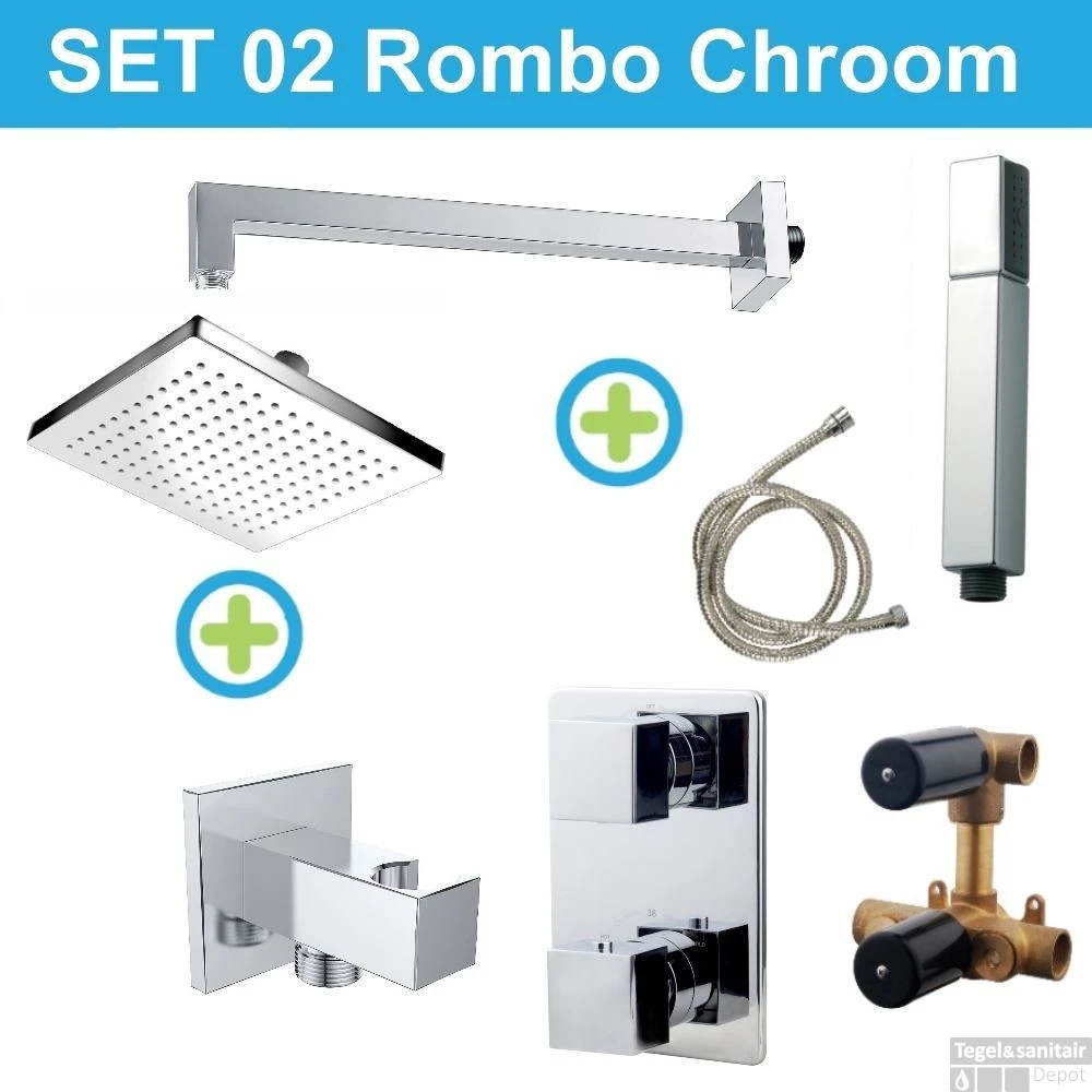 Wiesbaden Inbouw Regendouche Set 02 Rombo Chroom 3 Wiesbaden Inbouw Regendouche Set 02 Rombo Chroom