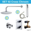 Wiesbaden Inbouw Regendouche Set 02 Cross Chroom -Hansgrohe Badkamerinterieur Winkel set 02 cross chroom