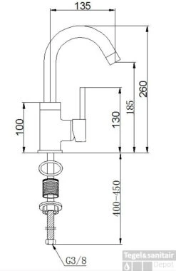 Wastafelkraan BWS Koper Met Hoge Uitloop Geborsteld Koper -Hansgrohe Badkamerinterieur Winkel st size 1