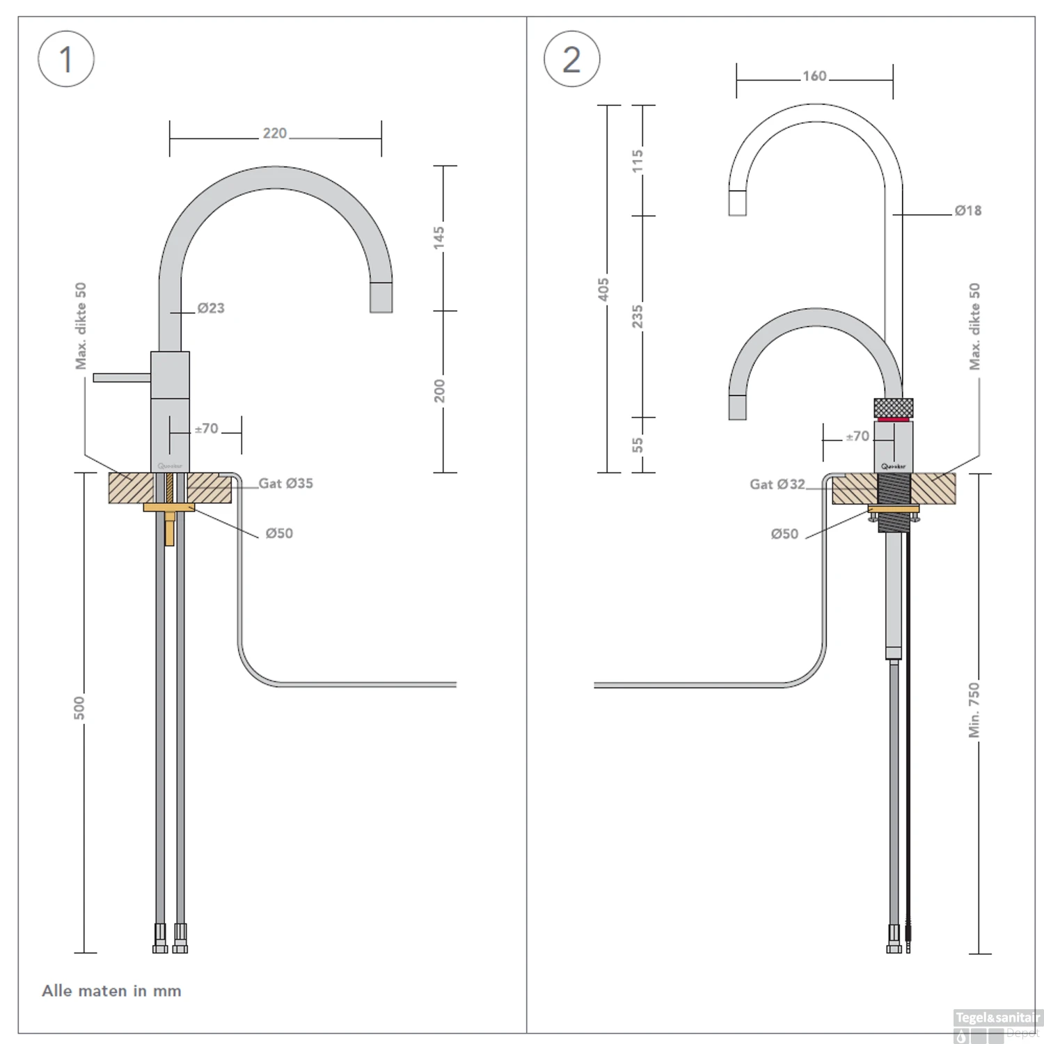 Quooker Cube Nordic Round Twintaps Chroom Met Combi+ Boiler 8 Quooker Cube Nordic Round Twintaps Chroom Met Combi+ Boiler - Afbeelding 6