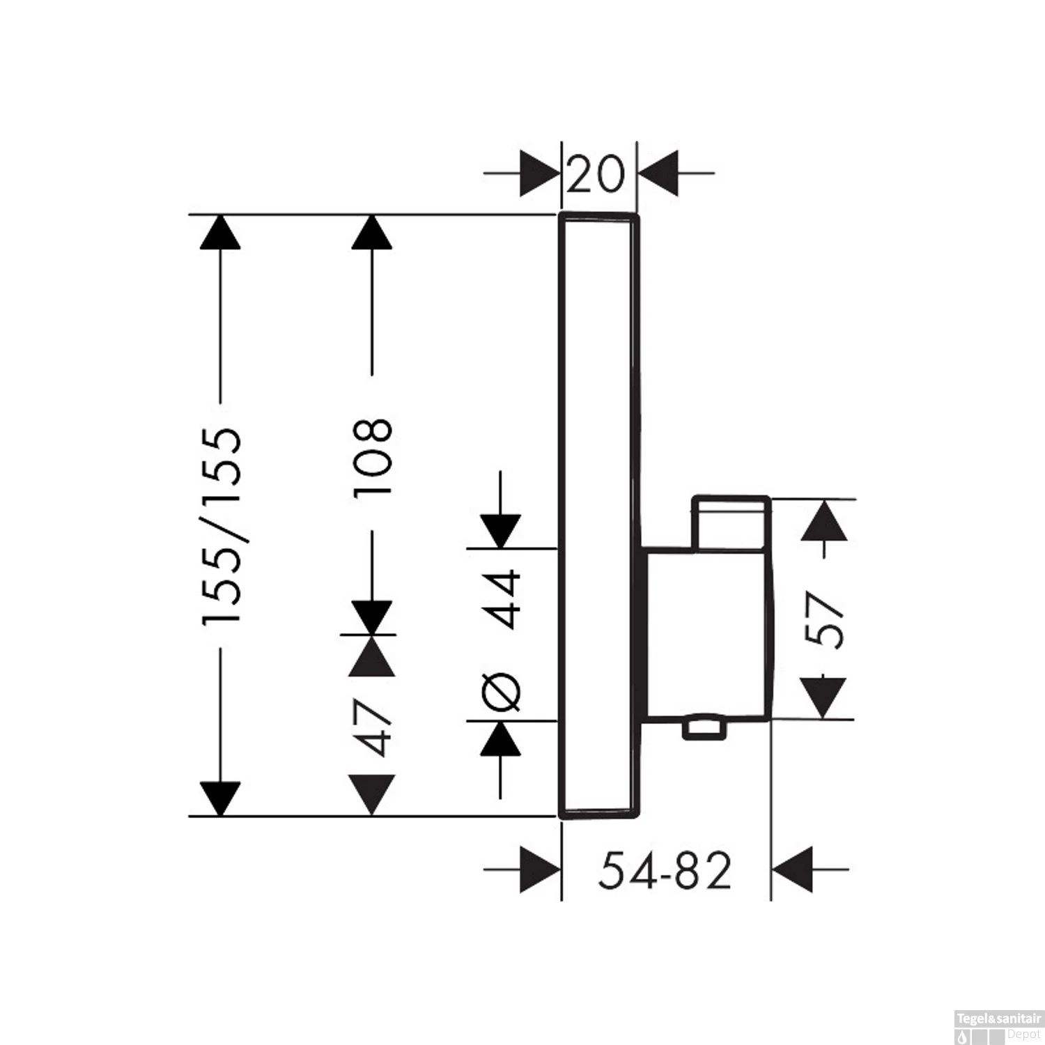 Thermostaat Afbouwdeel ShowerSelect HansGrohe Voor 2 Functies Mat Zwart 6 Thermostaat Afbouwdeel ShowerSelect HansGrohe Voor 2 Functies Mat Zwart - Afbeelding 4