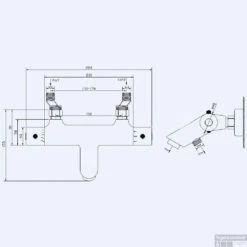 Thermostaatkraan Wiesbaden Rio Badkraan Geborsteld Staal 5 Thermostaatkraan Wiesbaden Rio Badkraan Geborsteld Staal -Hansgrohe Badkamerinterieur Winkel thermostaatkraan rio badmengkraan geborsteld staal lijntekening