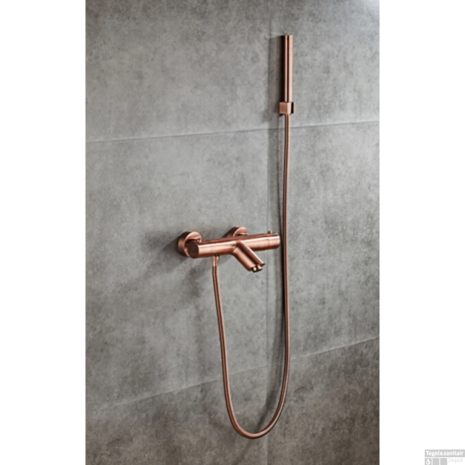 Thermostatische Badkraan BWS Koper Met Handdouche Geborsteld Koper