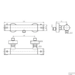 Thermostatische Douchekraan Schutte London Chroom 120mm HOH-afstand -Hansgrohe Badkamerinterieur Winkel thermostatische douchemengkraan schutte london chroom 120mm hoh afstand tech
