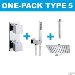 Thermostatische Inbouw Regendouche Set Wiesbaden Type 5 Plafondarm 20 Cm Vierkant