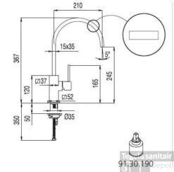 Tres Keukenkraan CUADRO 53049803
