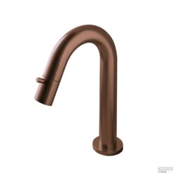 Fonteinkraan Hotbath Dude 1-knop Gebogen 19.3 Cm Rond Geborsteld Koper PVD