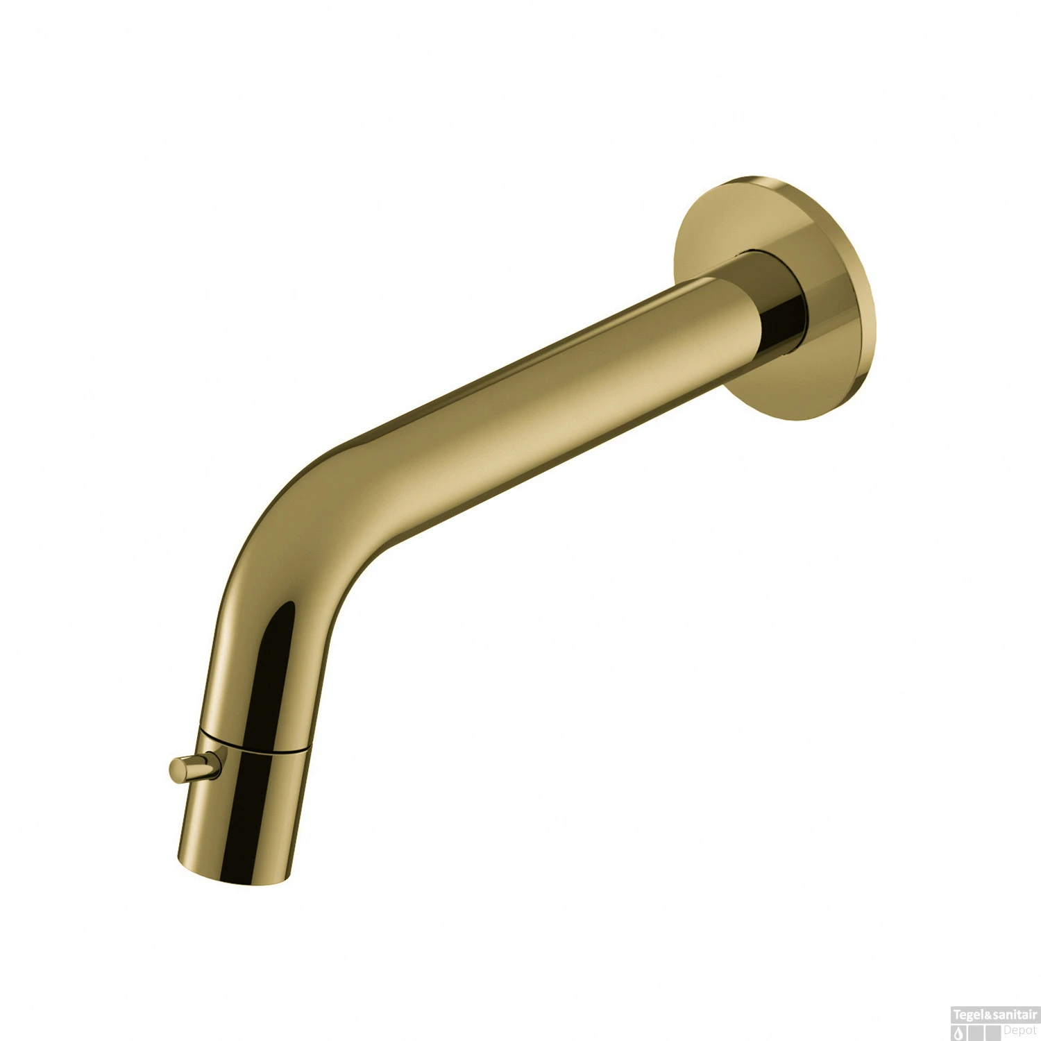 Fonteinkraan Inbouw Hotbath Dude 1-knop Gebogen 18.6 Cm Inkortbaar Gepolijst Messing