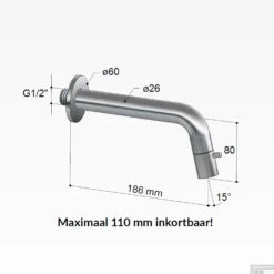 Fonteinkraan Inbouw Hotbath Dude 1-knop Gebogen 18.6 Cm Inkortbaar Gepolijst Messing -Hansgrohe Badkamerinterieur Winkel uw001nb fonteinkraan inbouw hotbath dude 1 knop gebogen 18.6 cm inkortbaar gepolijst messing tech 1