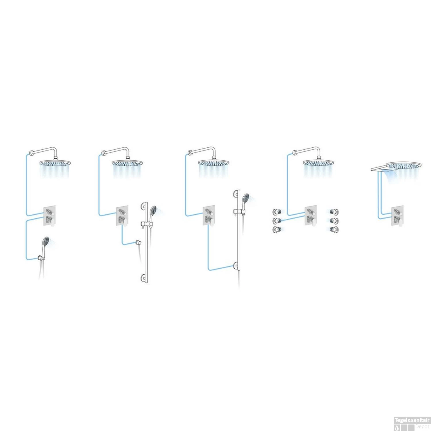 Douchekraan Inbouw Sapho Vienna Mengkraan Afbouwdeel 2-weg Chroom (incl. Inbouwdeel) 5 Douchekraan Inbouw Sapho Vienna Mengkraan Afbouwdeel 2-weg Chroom (incl. Inbouwdeel) - Afbeelding 3
