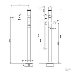 Vrijstaand Bad Thermostaatkraan Wiesbaden Sphere 83.3 Cm Compleet Chroom -Hansgrohe Badkamerinterieur Winkel vrijstaand bad thermostaatkraan wiesbaden sphere 83.3 cm compleet chroom 29.1600 1