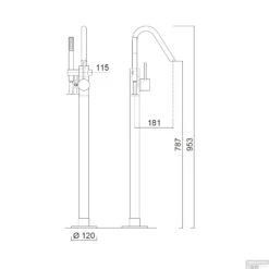 Vrijstaand Badmengkraan Sanimex Giulini Badset Incl. Handdouche Mat Wit -Hansgrohe Badkamerinterieur Winkel vrijstaand badmengkraan sanimex giulini badset incl. handdouche f6592 tech 1