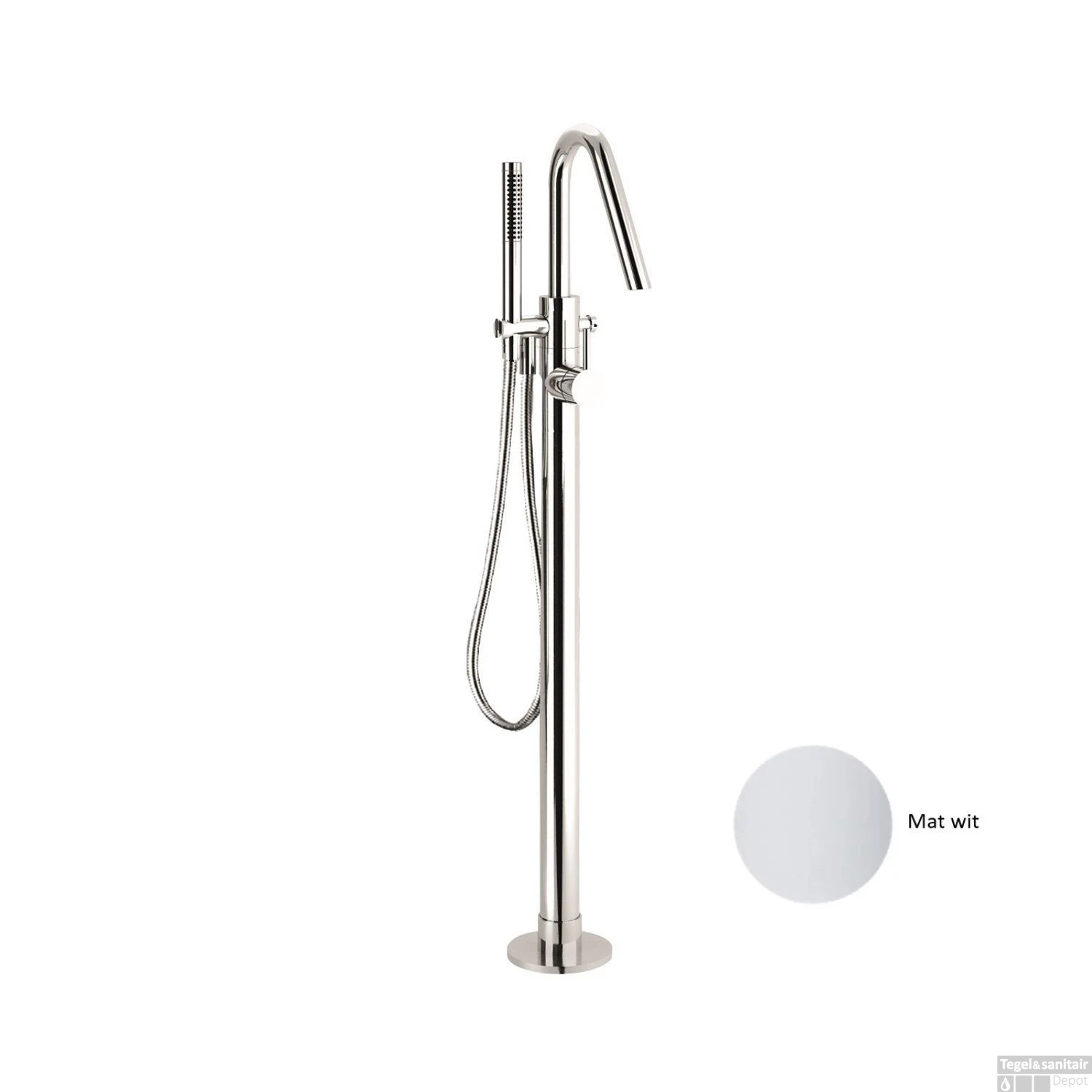 Vrijstaand Badmengkraan Sanimex Giulini Badset Incl. Handdouche Mat Wit