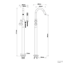 Vrijstaande Badkraan Boss & Wessing Cemal Thermostatisch Geborsteld Staal -Hansgrohe Badkamerinterieur Winkel vrijstaande badkraan boss wessing cemal thermostatisch geborsteld staal tech
