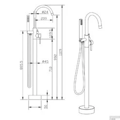 Vrijstaande Badkraan Boss & Wessing Colorato Met Staaf Handdouche Set Chroom -Hansgrohe Badkamerinterieur Winkel vrijstaande badkraan boss wessing colorato met staaf handdouche set chroom tech