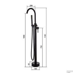 Vrijstaande Badkraan Boss & Wessing Exclusive Pro Mat Zwarte Handdouche Gunmetal -Hansgrohe Badkamerinterieur Winkel vrijstaande badkraan boss wessing exclusive pro mat zwarte handdouche gunmetal tech