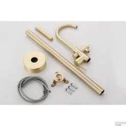 Vrijstaande Badkraan Boss & Wessing Gold Geborsteld Messing Mat Goud 10 Vrijstaande Badkraan Boss & Wessing Gold Geborsteld Messing Mat Goud -Hansgrohe Badkamerinterieur Winkel vrijstaande badkraan bws gold geborsteld messing mat goud sfeer2