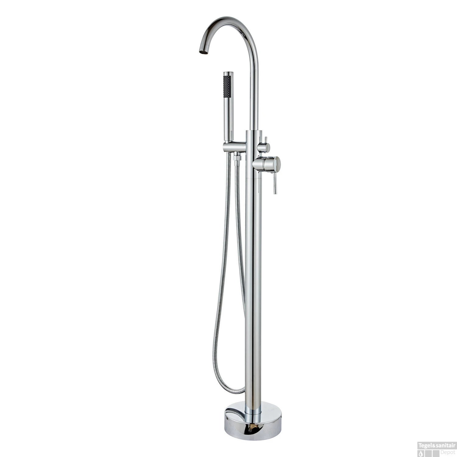 Vrijstaande Badkraan Boss & Wessing Met Handdoucheset Messing Chroom 3 Vrijstaande Badkraan Boss & Wessing Met Handdoucheset Messing Chroom