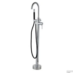 Vrijstaande Badkraan Boss & Wessing Met Zwarte Handdoucheset Messing Chroom