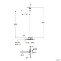 Vrijstaande Badkraan Herzbach Design IX PVD-Coating Messing Goud -Hansgrohe Badkamerinterieur Winkel vrijstaande badkraan herzbach design ix pvd coating messing goud tech
