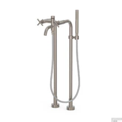 Vrijstaande Badmengkraan Tres Mont Blanc 2-Kruisgreep Met Staafhanddouche RVS Look