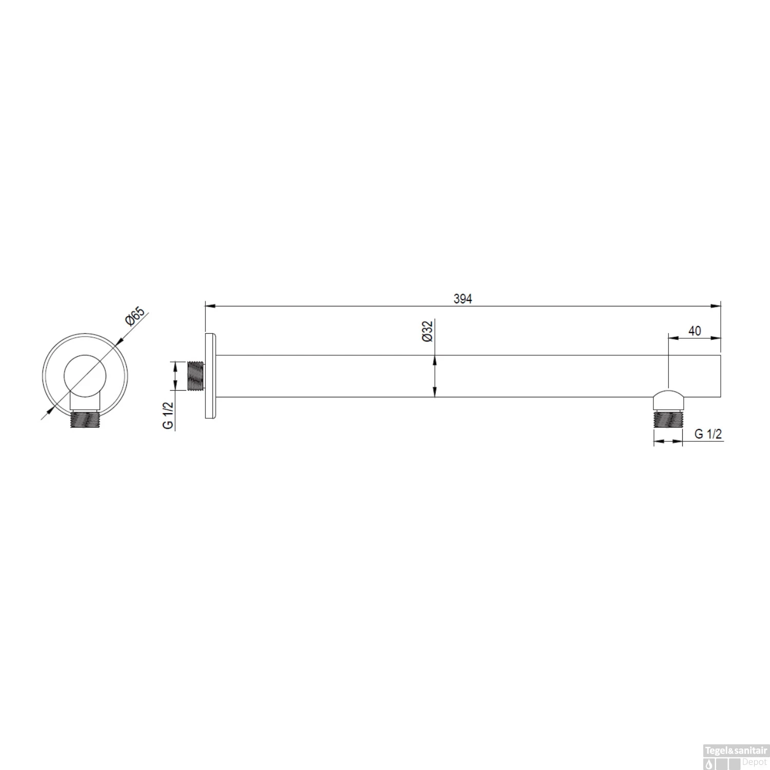 Wandarm Brauer Chrome Edition Recht 40 Cm Chroom 4 Wandarm Brauer Chrome Edition Recht 40 Cm Chroom - Afbeelding 2