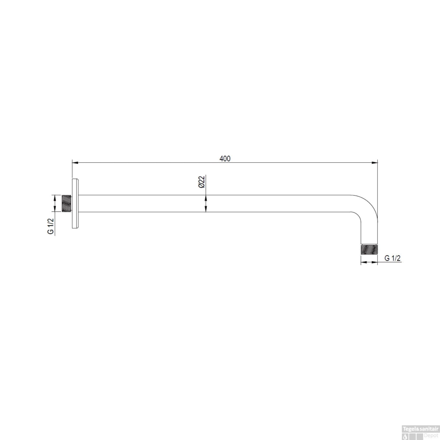 Wandarm Brauer Copper Edition Gebogen 40 Cm Koper 4 Wandarm Brauer Copper Edition Gebogen 40 Cm Koper - Afbeelding 2