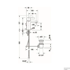 Wastafelkraan Duravit D-Neo Mengkraan EcoStart Eengreeps 5x13.9x15.1 Cm Trekwaste Chroom -Hansgrohe Badkamerinterieur Winkel wastafelkraan duravit d neo mengkraan eengreeps 5x13.9x15.1 cm trekwaste chroom tech