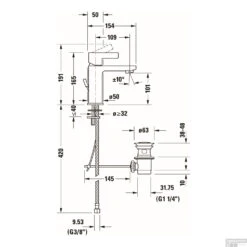 Wastafelkraan Duravit D-Neo Mengkraan Eengreeps 5x15.4x16.5 Cm Trekwaste Chroom -Hansgrohe Badkamerinterieur Winkel wastafelkraan duravit d neo mengkraan eengreeps 5x15.4x16.5 cm trekwaste chroom tech