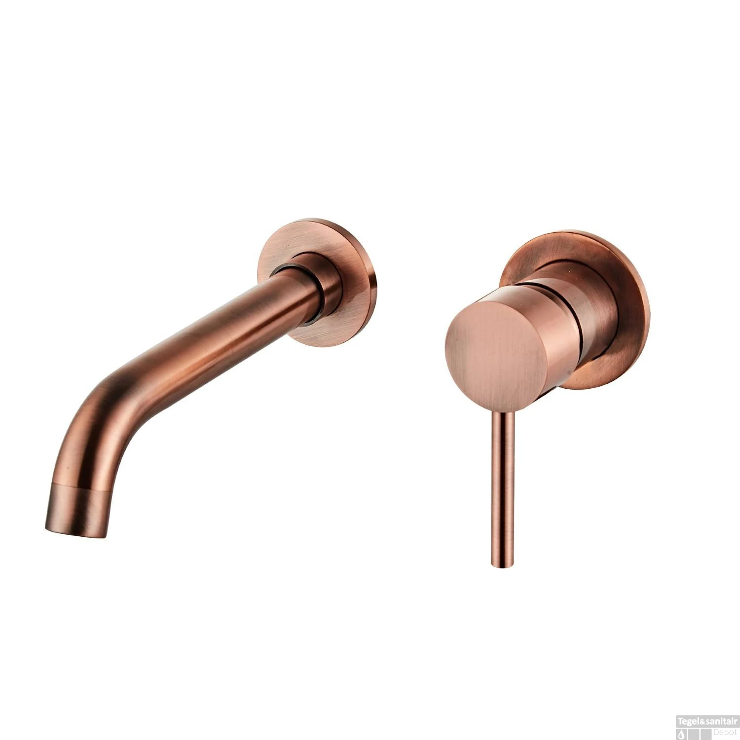 Inbouw Wastafelkraan BWS Koper Eenhendel Geborsteld Koper (Inclusief Inbouwdeel)