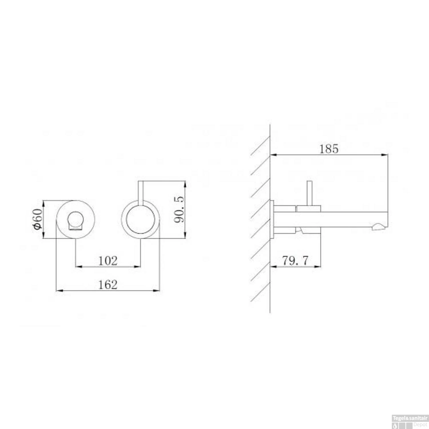 Wastafelkraan Inbouw Wiesbaden Style Mengkraan 1-hendel Chroom 4 Wastafelkraan Inbouw Wiesbaden Style Mengkraan 1-hendel Chroom - Afbeelding 2
