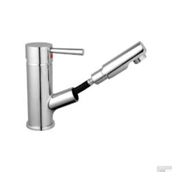 Wastafelkraan Opbouw Schütte Cornwall Eéngreepsmengkraan Met Uittrekbare Mousseur Geluidloos Chroom