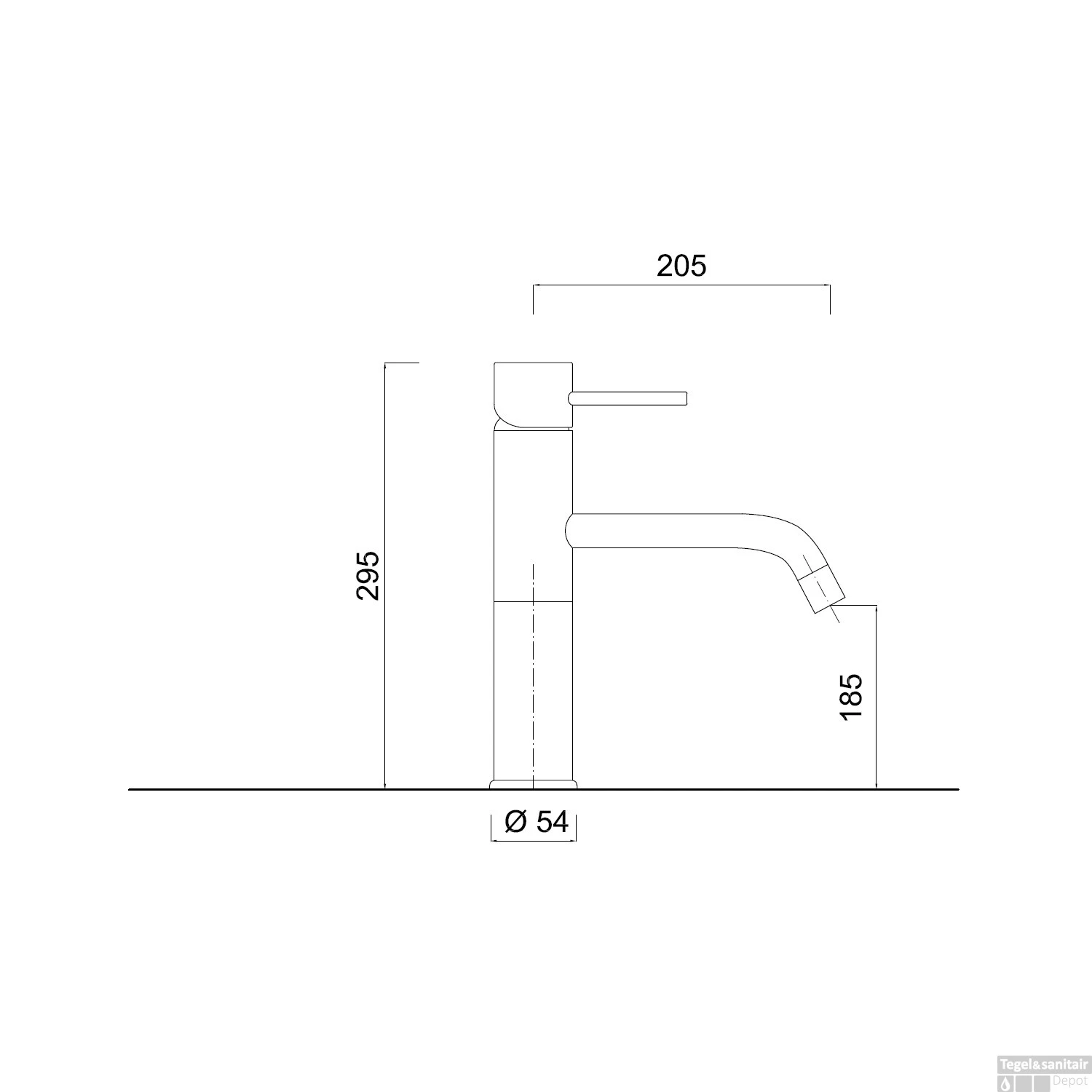 Wastafelkraan Sanimex Giulini Opbouw Eenhendel Hoog Met Trekwaste Mat Zwart - Afbeelding 2