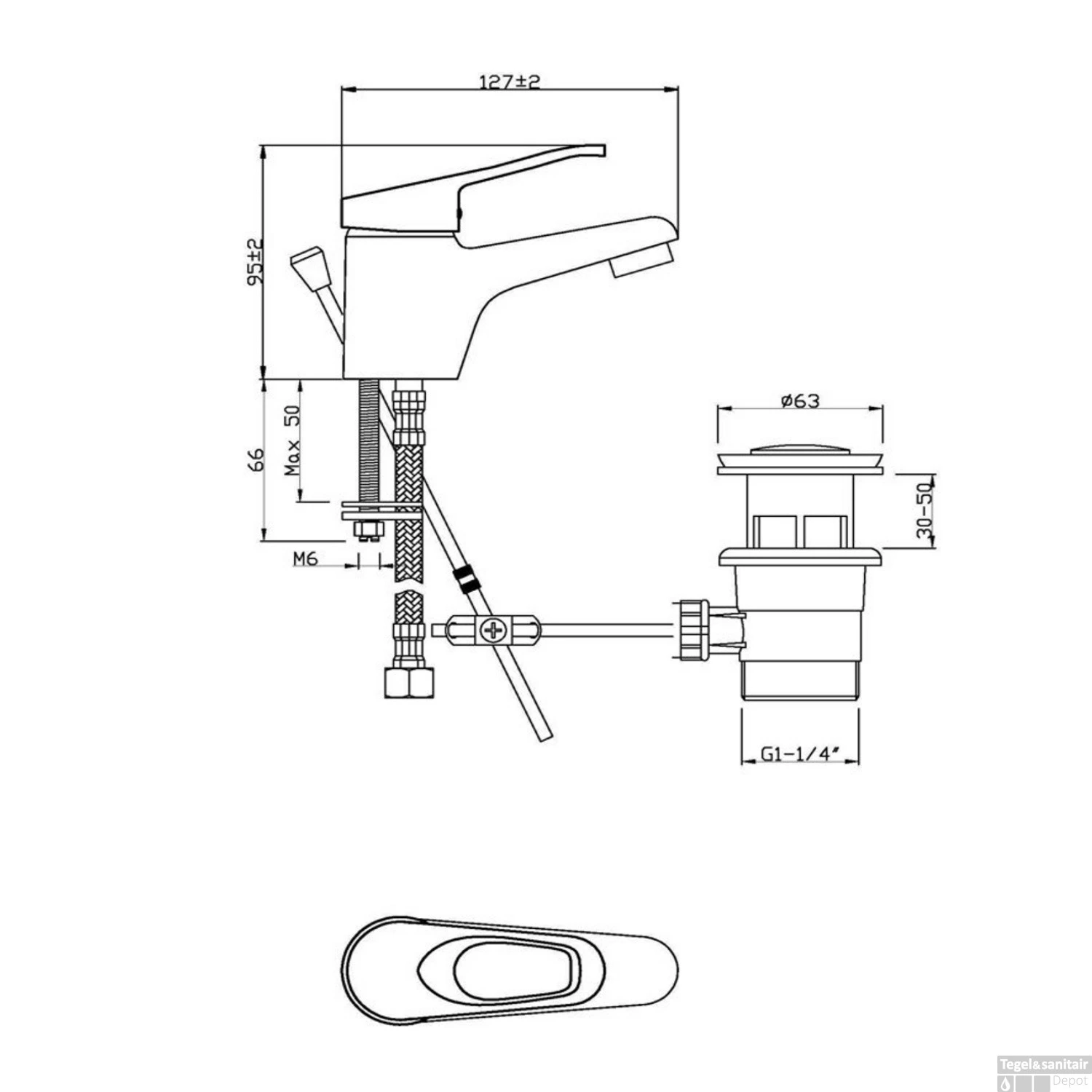 Wastafelkraan Schütte Athos Plus Eéngreepsmengkraan Geluidloos Chroom 4 Wastafelkraan Schütte Athos Plus Eéngreepsmengkraan Geluidloos Chroom - Afbeelding 2