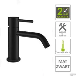 Wastafelmengkraan Boss & Wessing Exclusive 1-hendel Mat Zwart
