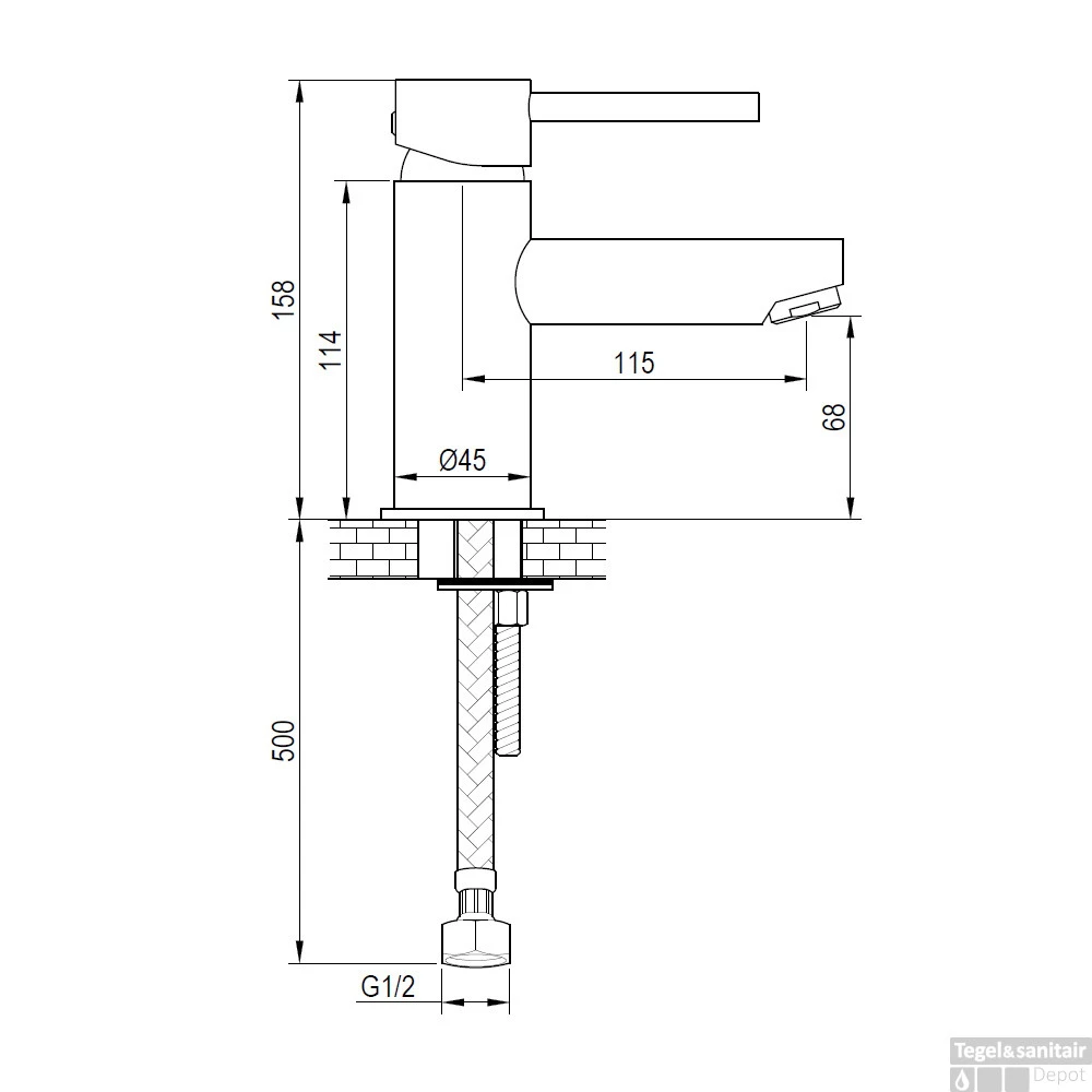 Wastafelmengkraan Brauer Black Edition Coldstart Opbouw Laag Korte Platte Hendel Mat Zwart 5 Wastafelmengkraan Brauer Black Edition Coldstart Opbouw Laag Korte Platte Hendel Mat Zwart - Afbeelding 3