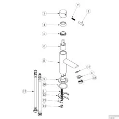 Wastafelmengkraan Differnz Recht Mat Chroom -Hansgrohe Badkamerinterieur Winkel wastafelmengkraan differnz recht mat chroom detail2