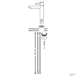Wastafelmengkraan Differnz Recht Mat Chroom -Hansgrohe Badkamerinterieur Winkel wastafelmengkraan differnz recht mat chroom detail6