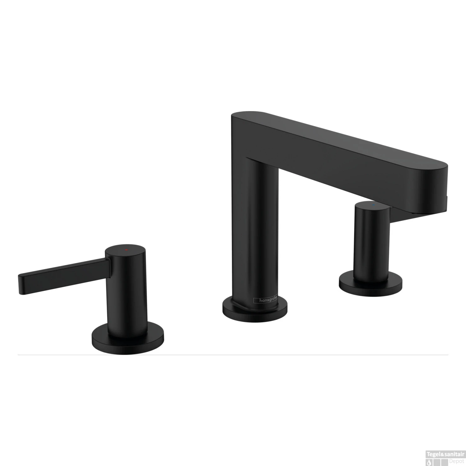 Wastafelmengkraan Finoris HansGrohe 3-gats 110 Met Push-Open Waste Mat Zwart