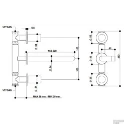 Wastafelmengkraan Inbouw Bongio Squadra 22 Cm Uitloop 2 Hendels RVS -Hansgrohe Badkamerinterieur Winkel wastafelmengkraan inbouw bongio squadra 22 cm uitloop 2 hendels tech