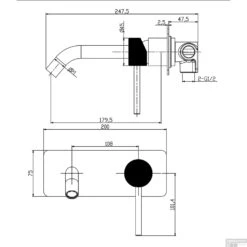 Wastafelmengkraan Inbouw Boss & Wessing Ridged Chroom -Hansgrohe Badkamerinterieur Winkel wastafelmengkraan inbouw boss wessing ridged chroom tech 2